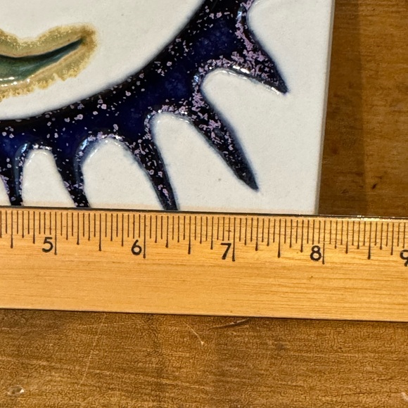 Vtg. MCM Bennington Stoneware Pottery Vermont 8” Square Tile Trivet Wall Decor - Picture 7 of 7